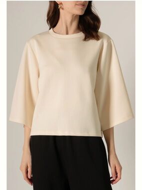 P Cill Cream Boxy Crewneck Top - Unbranded